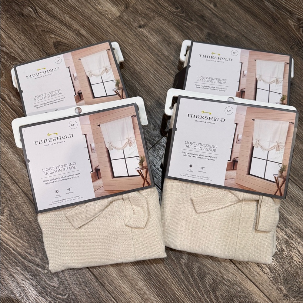 FOUR NEW - Threshold Light Filtering Balloon Shades